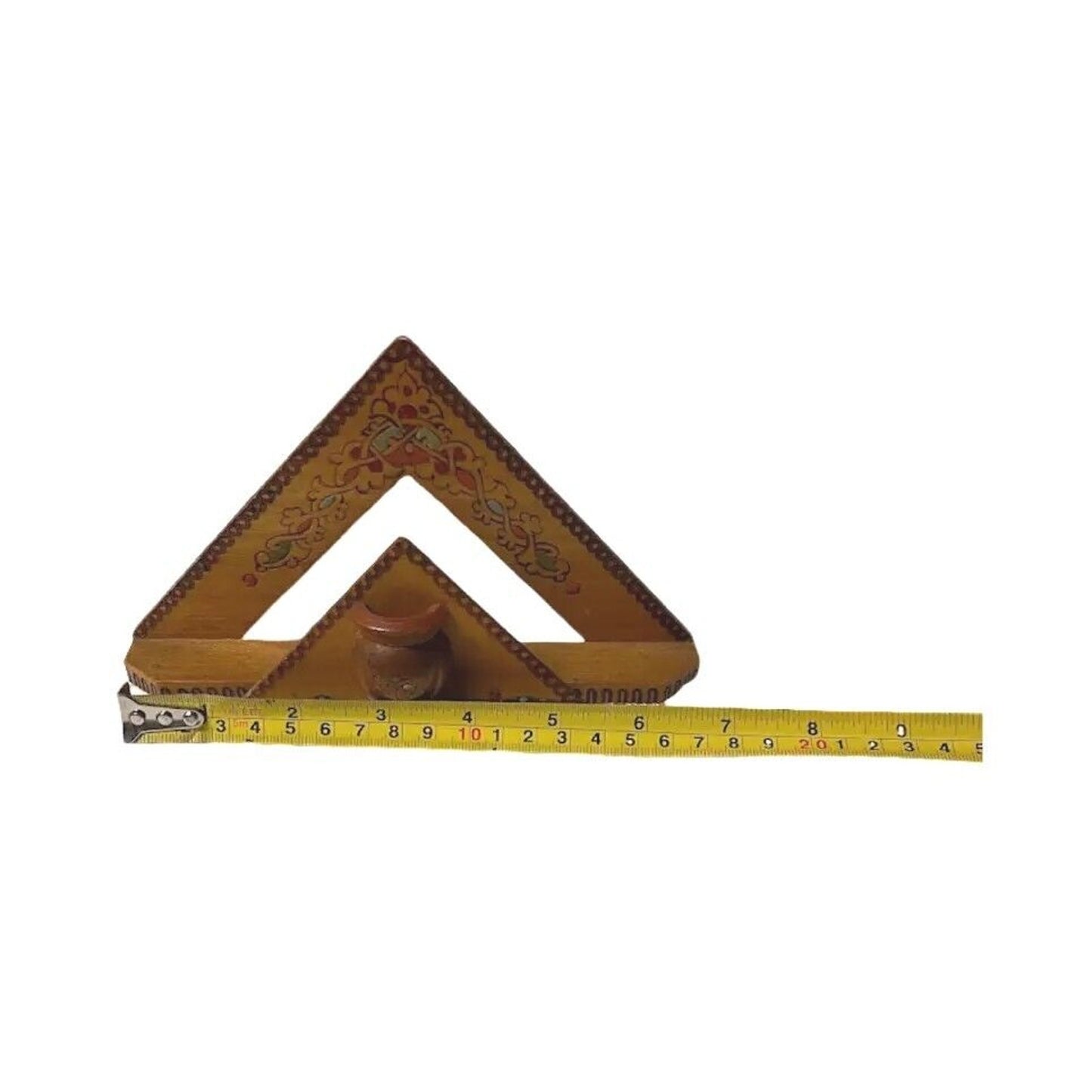 Vintage Napkin & Toothpick Holder Folk Hand Carving Wood Bulgaria