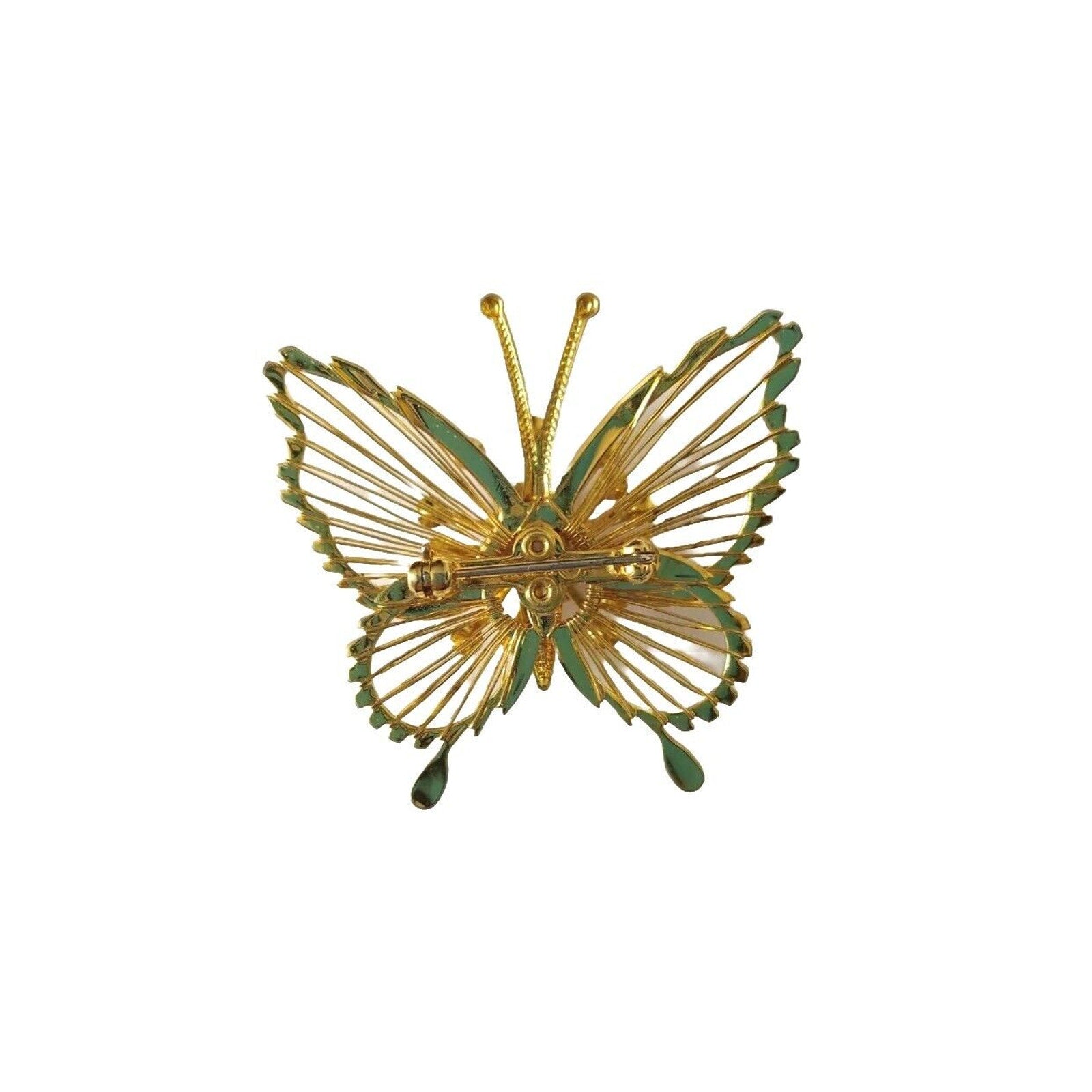 Vintage Women's Brooch Pin Rhinestones Gold Plated Butterfly Estate Jewelry