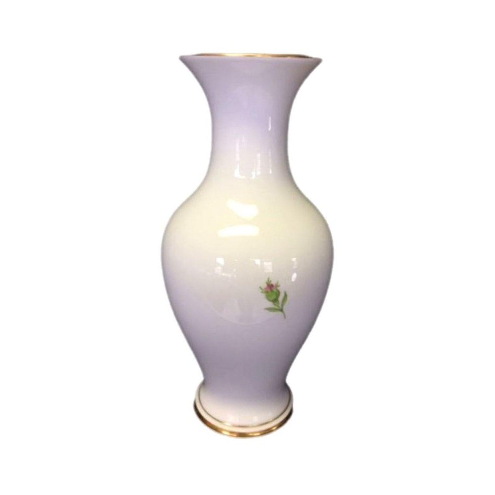 Antique Meissen Pink Rose Vase 1934-1945 Fine White Porcelain Original German