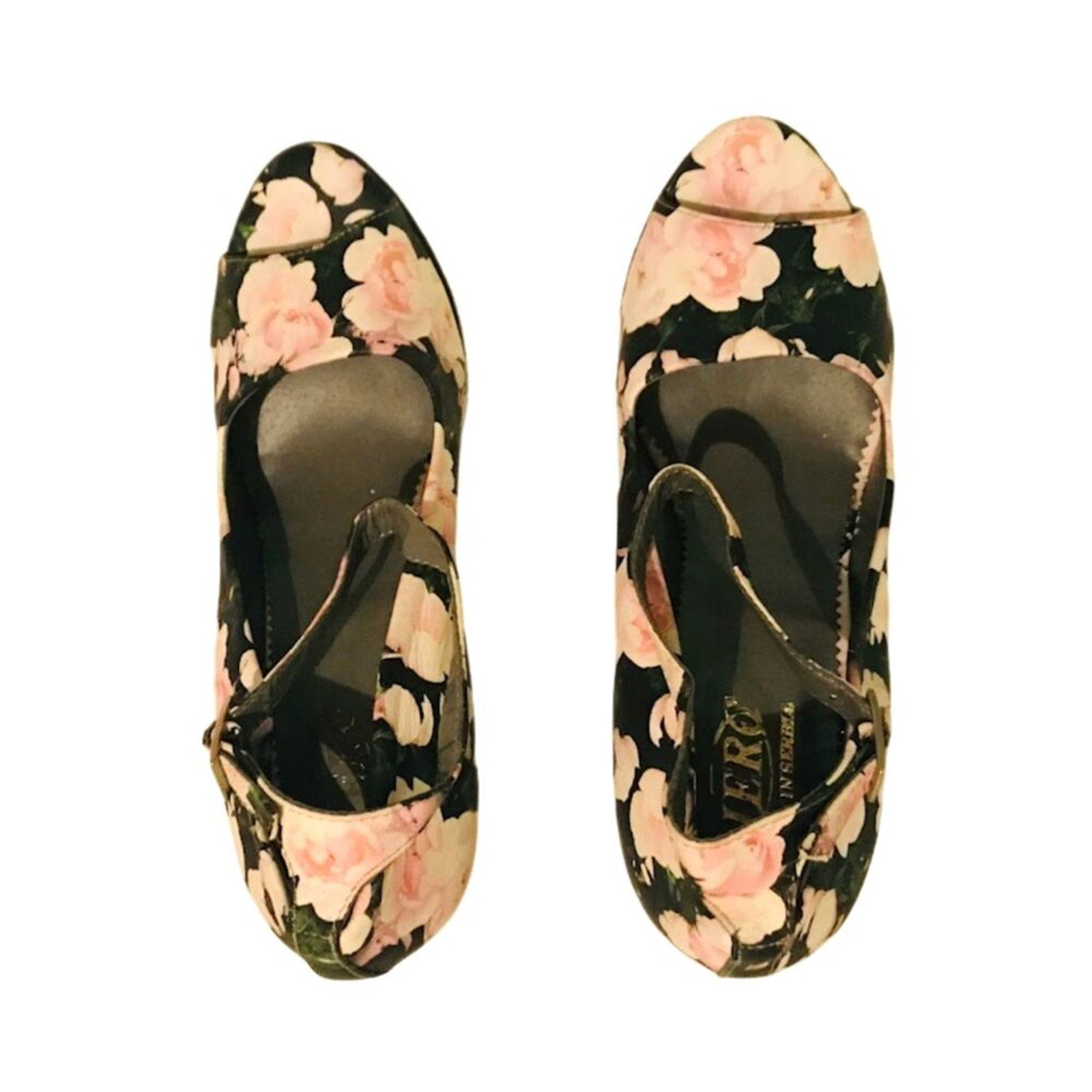 NWOT Herc Women`s High Heels Sandals Shoes Pink Black Genuine Leather 37 Eu