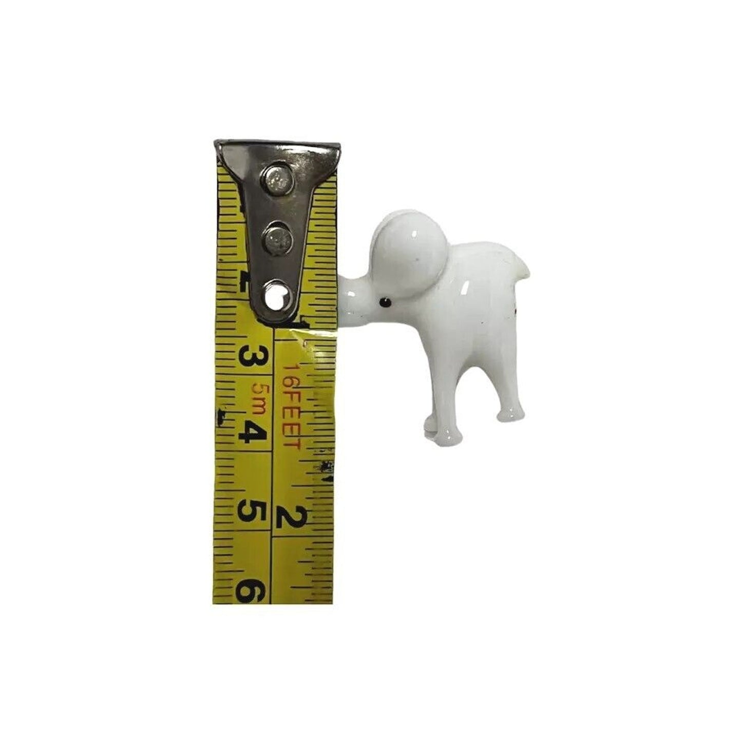 Vintage Elephant Figurine White Porcelain Trumpeting Small Mini