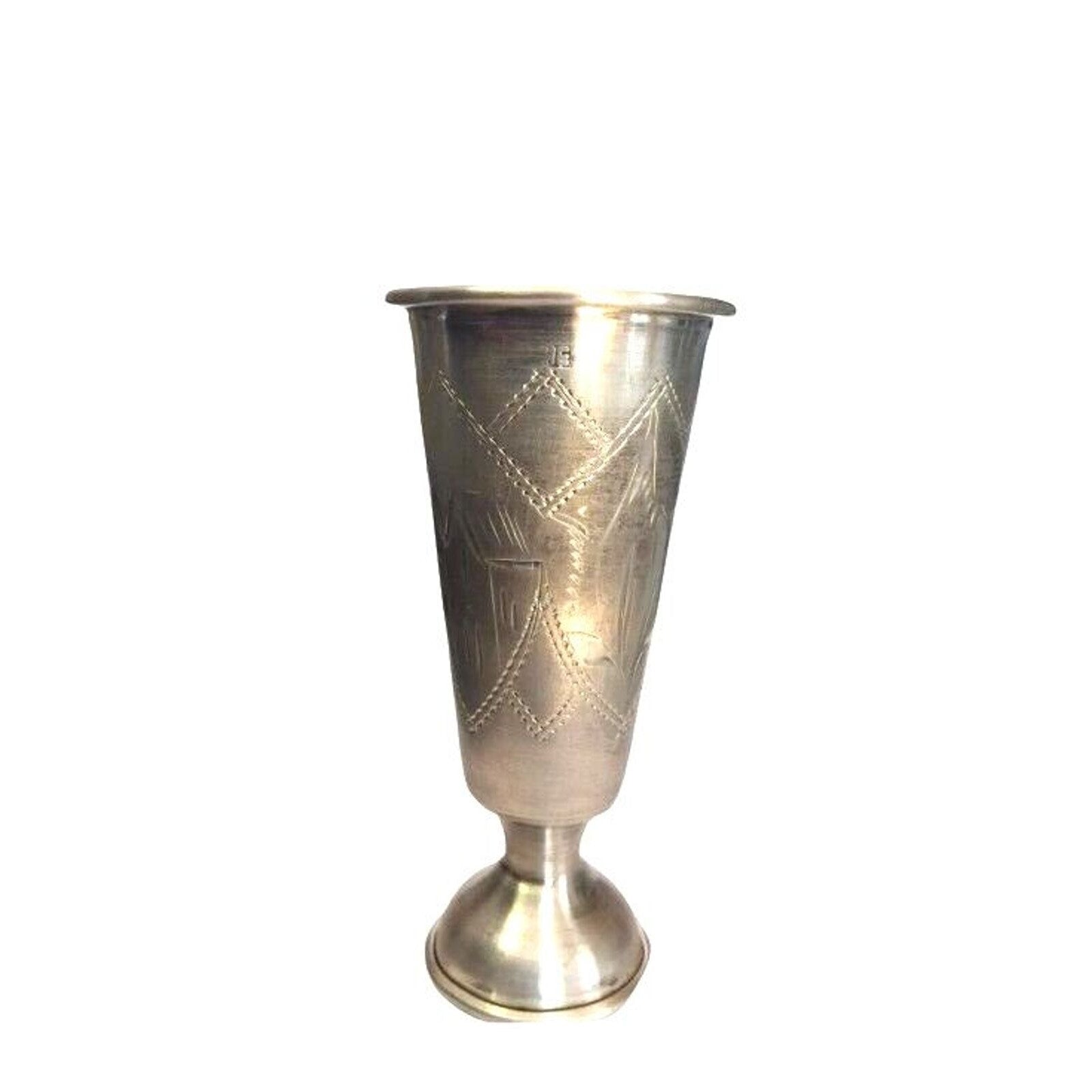 Antique Kiddush Goblet Chalice Imperial Russian 84 Silver Judaica Signed