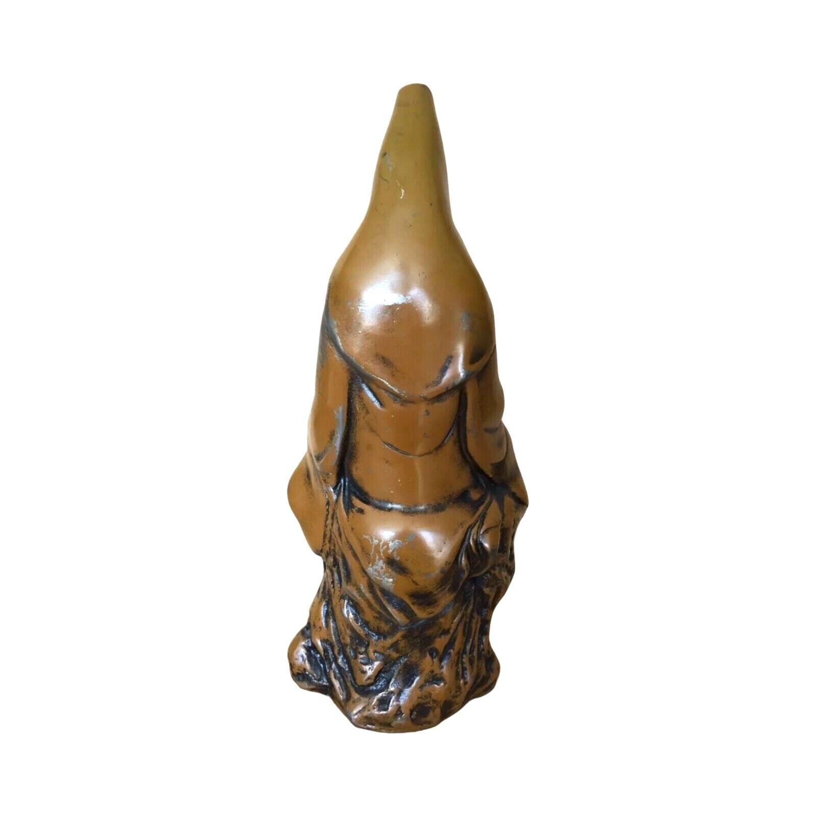 Antique Tibetan Quan Yin Female Buddha Sculpture Bodisathva Enamel On Cast Iron