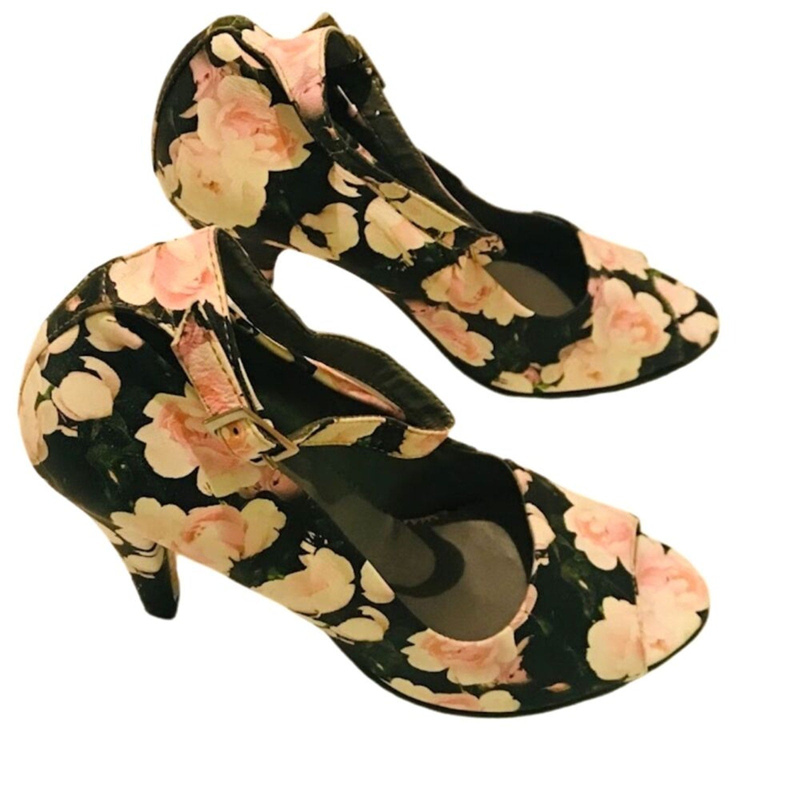 NWOT Herc Women`s High Heels Sandals Shoes Pink Black Genuine Leather 37 Eu