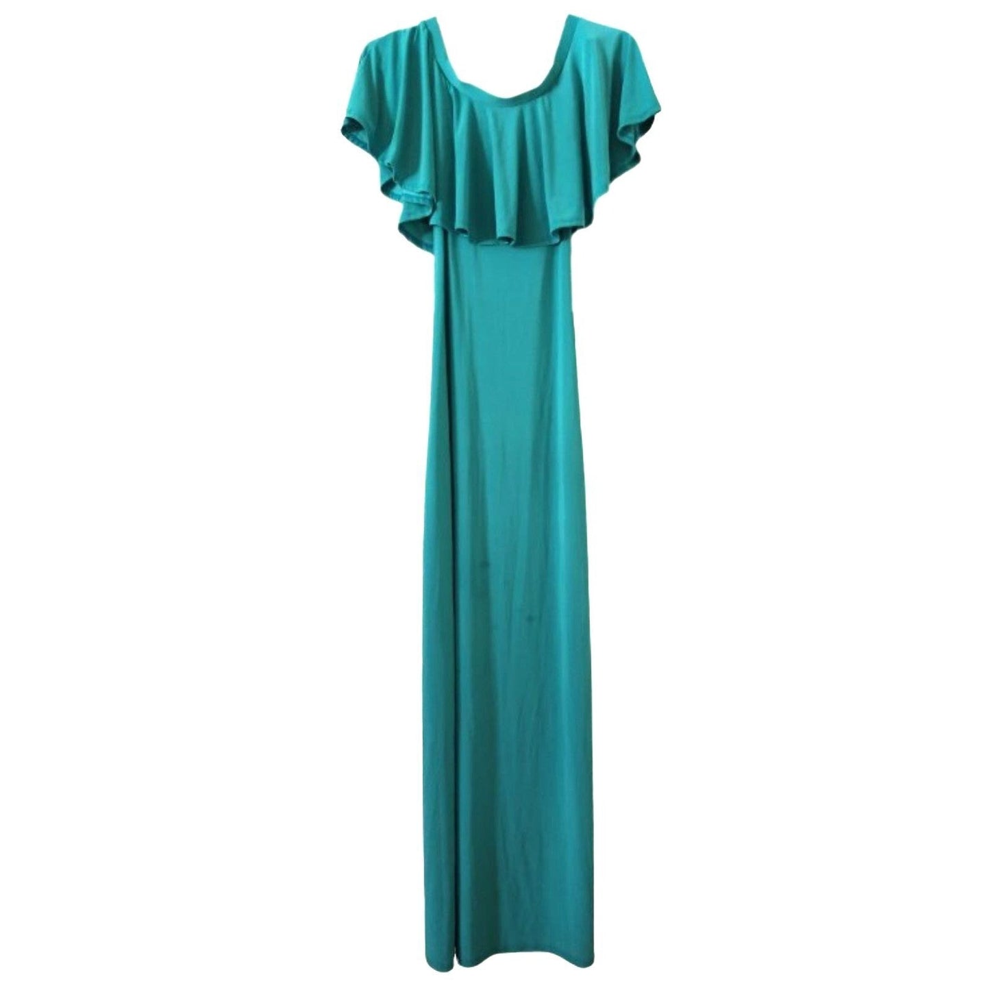 Winwin apparel maxi dark green Dress with flower embroidery S