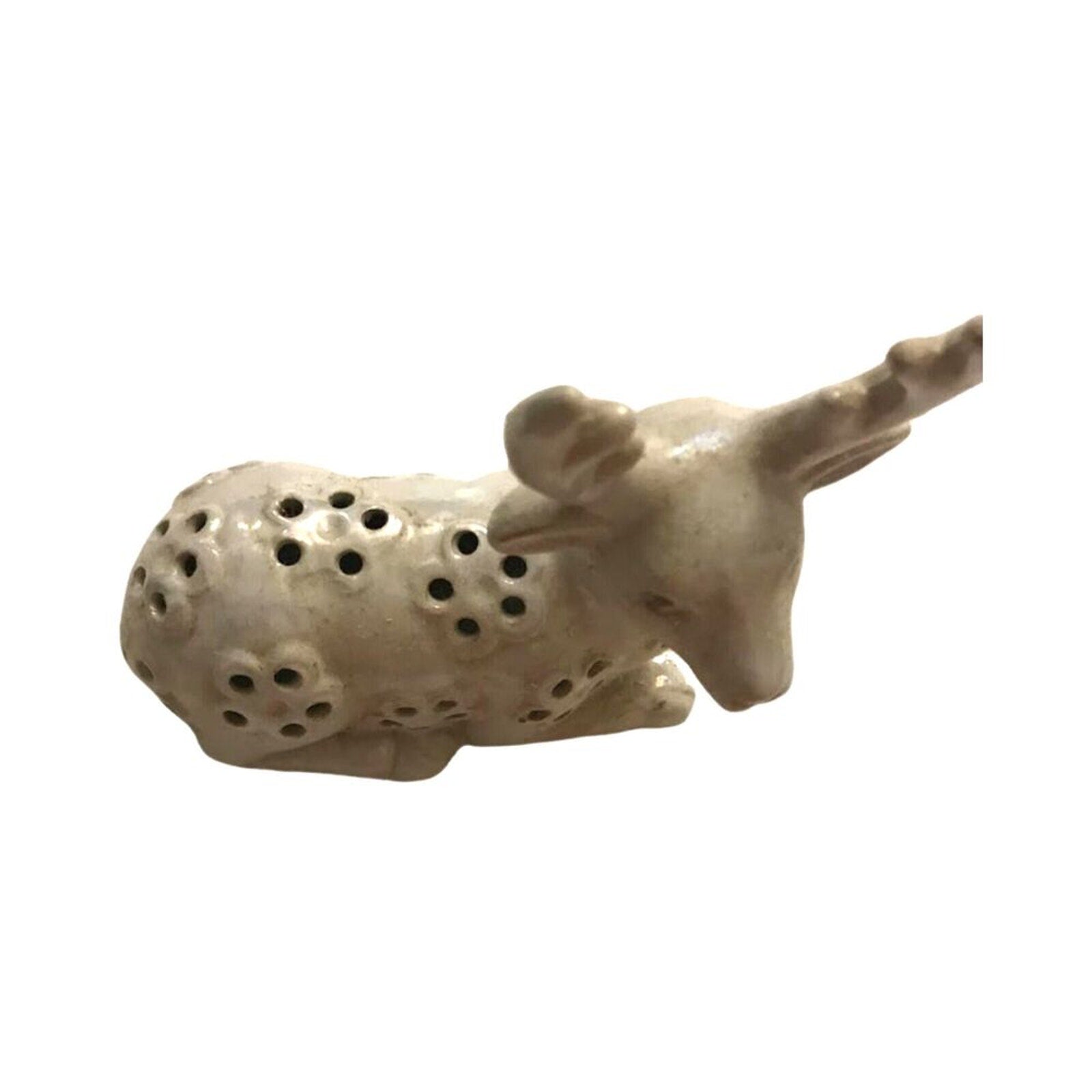 Ceramic White Deer Buck Potpourri Sachet Holder Reindeer