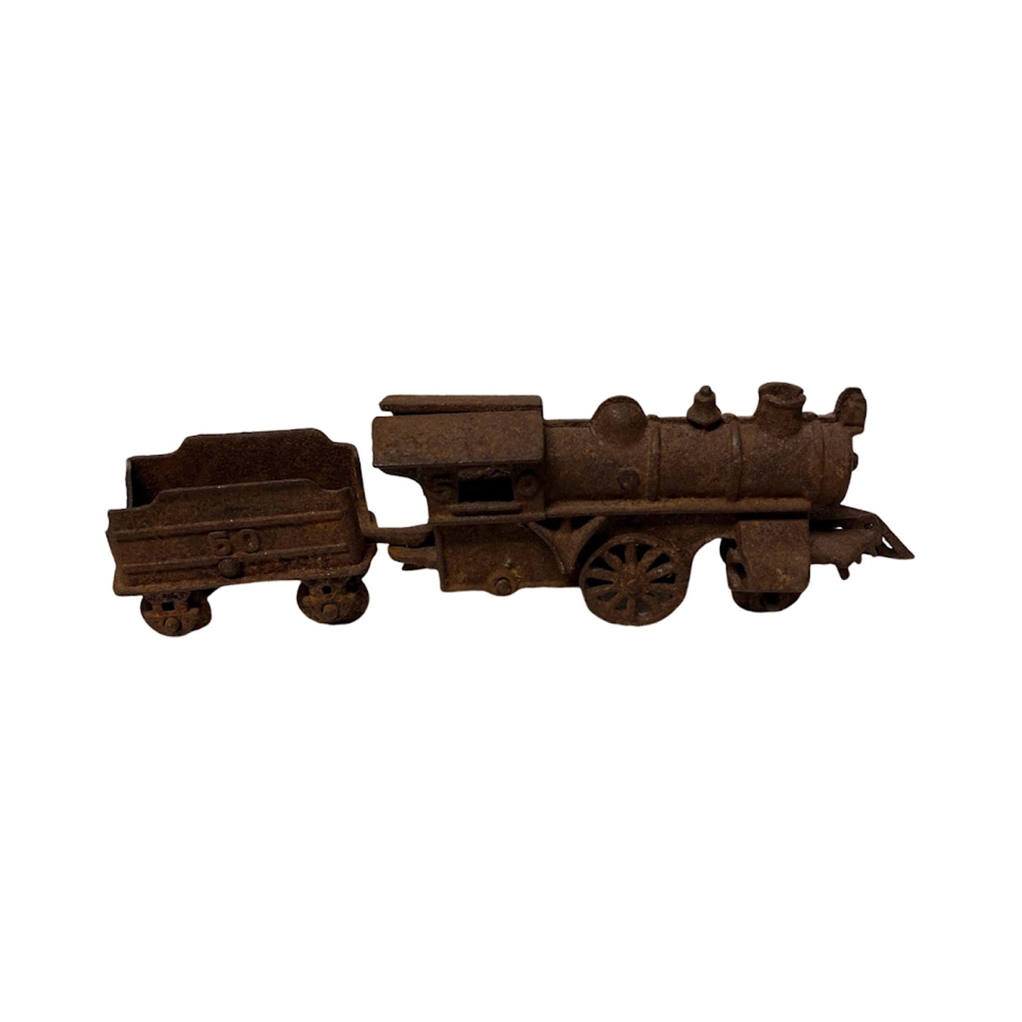 Antique Vintage Cast Iron Toy Train Locomotive Car