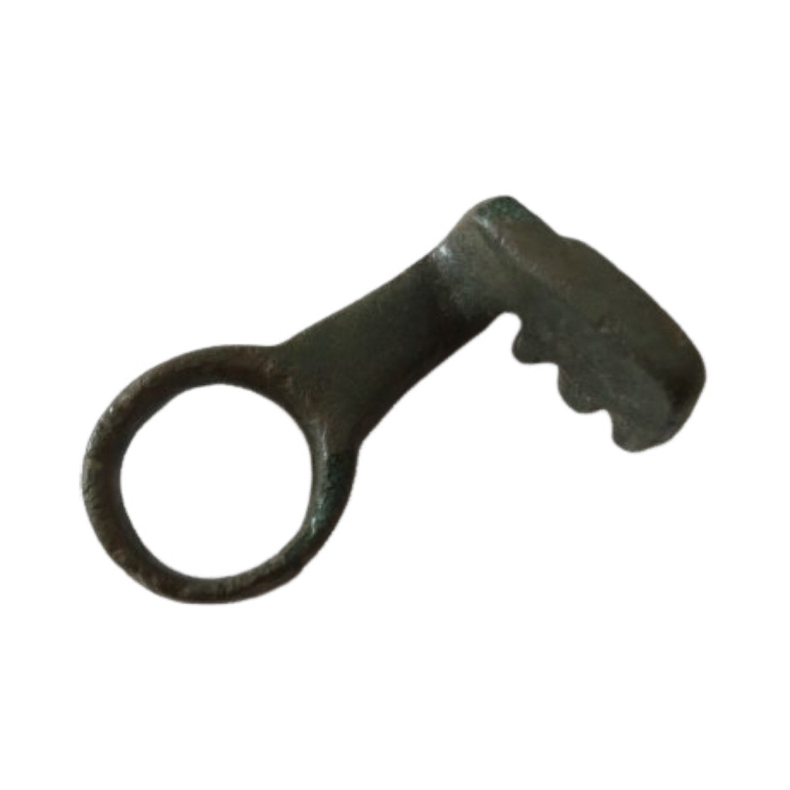 Ancient Roman Bronze Long Key - Ring Circa 100-400 A.D Green Patina