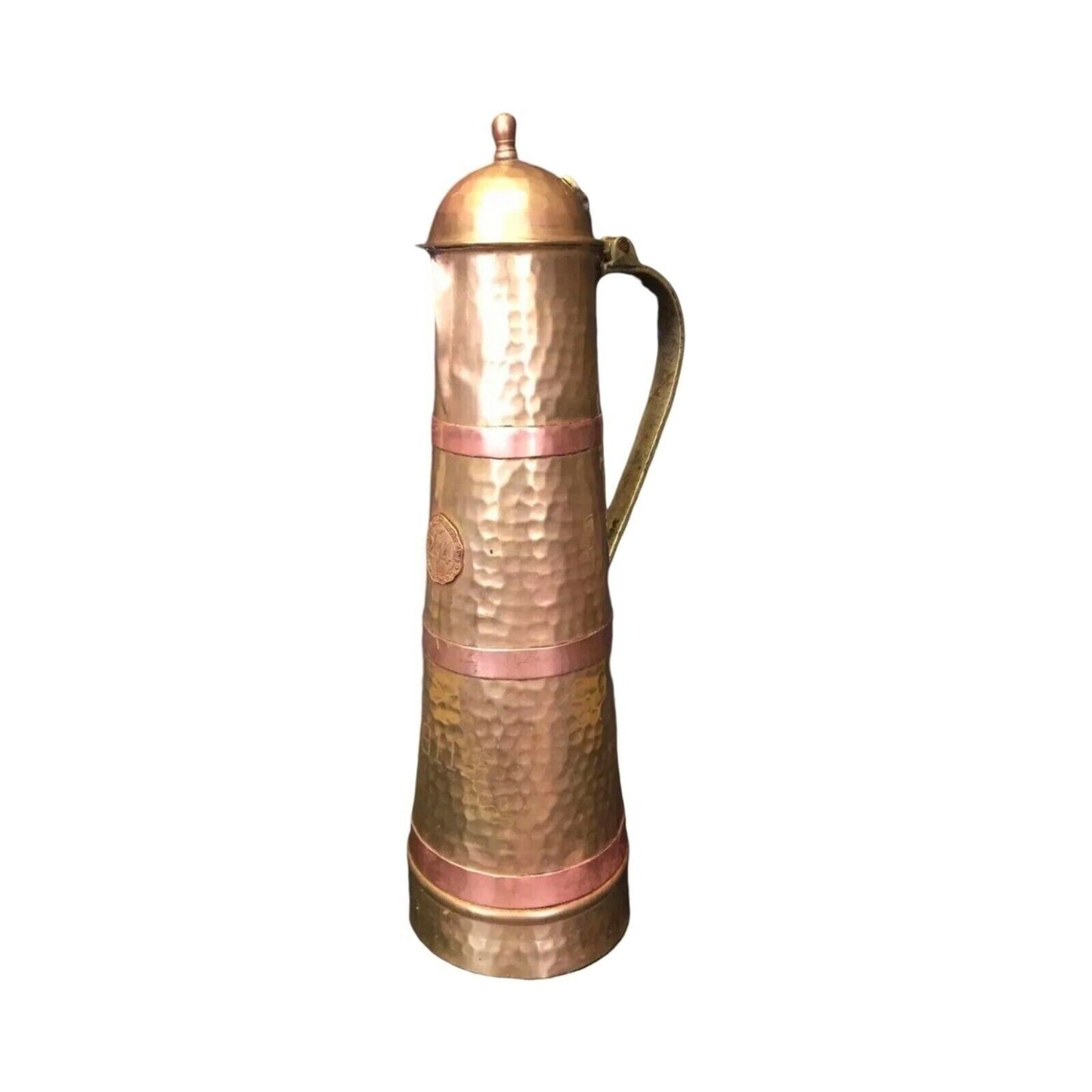Antique Trophy 1911 Jewelers 24 Karat Club New York City Hammered Copper Brass