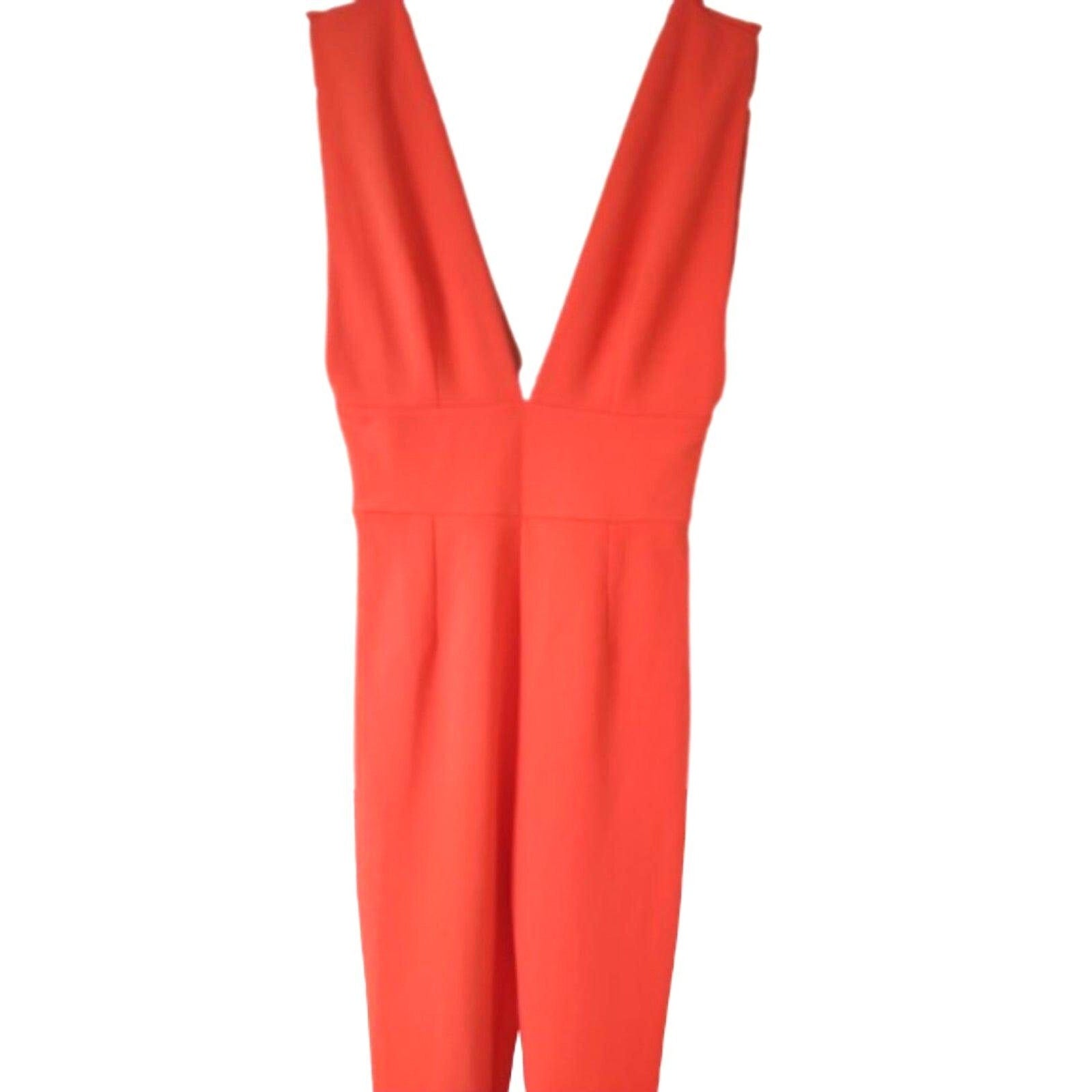 Win Win Apparel Women's Orange Romper Jumpsuit Size XS Sleeveless V-Neck