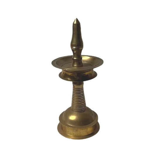 Antique Brass Oil Lamp Diya Asian Home Temple Religious Decoration India