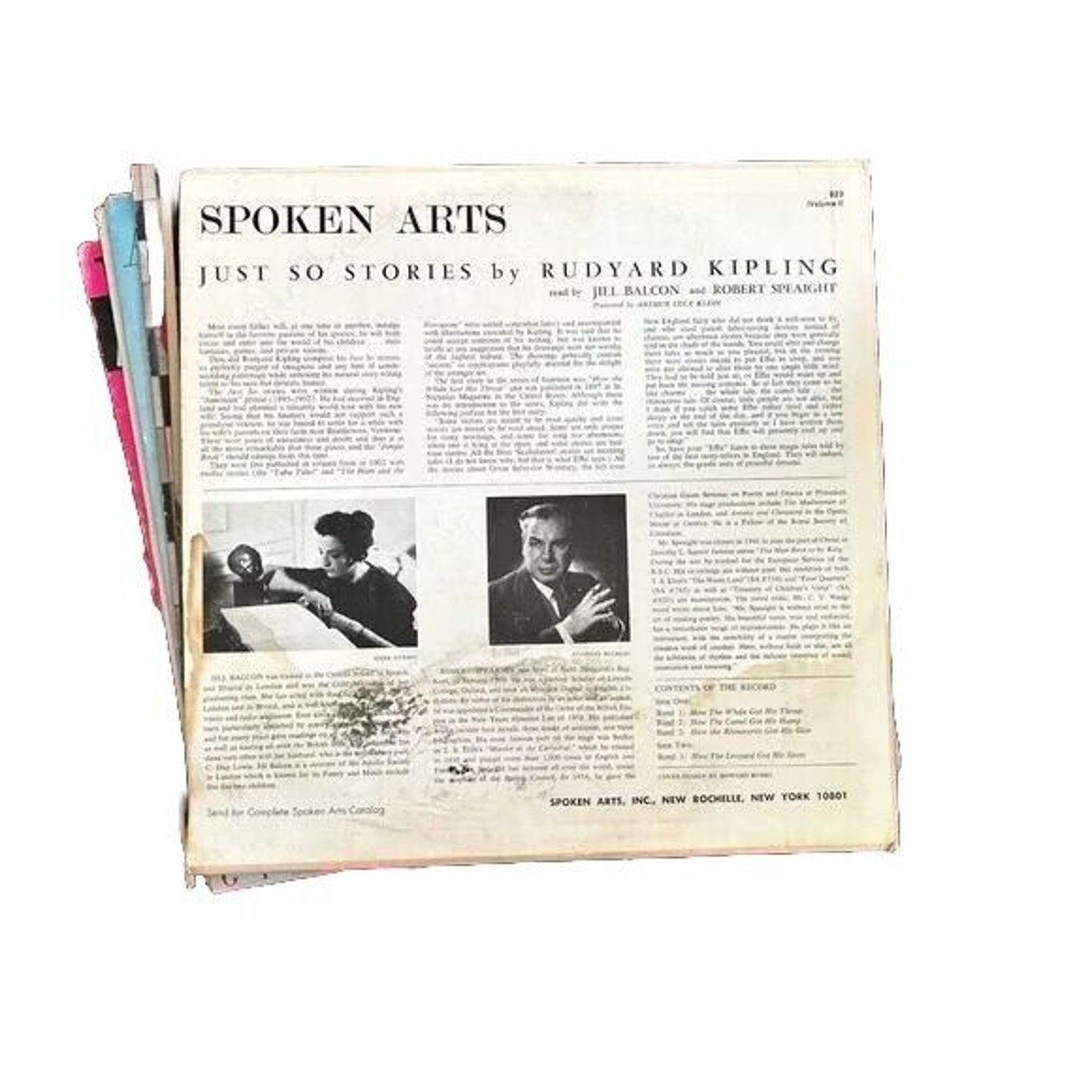 Spoken Arts-Just So Stories By Rudyard Kipling Read By Jill Balcon Robert