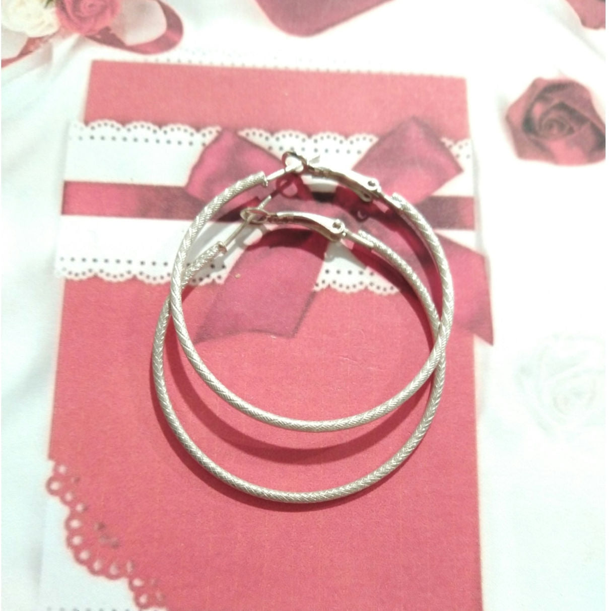 Vintage Silver Plated Hoop Earrings Lightweight