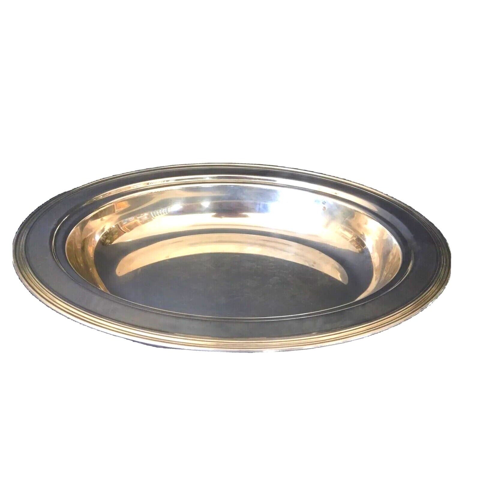 Antique Deep Serving Tray Bowl Platter Sheffield Silver Plated Usa