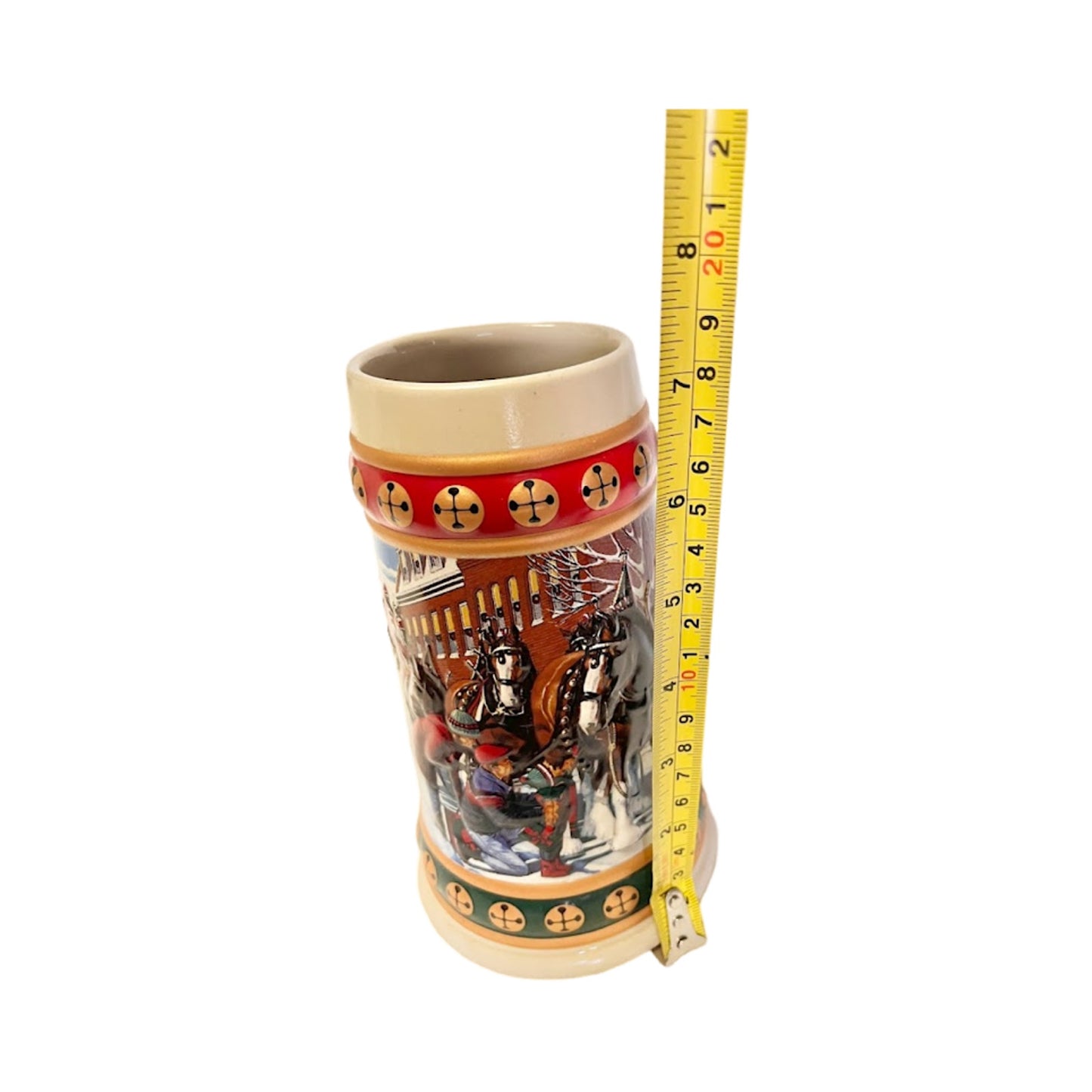 Vintage 1993 Anheuser Busch Budweiser Holiday Beer Stein Mug Cup Clydesdales