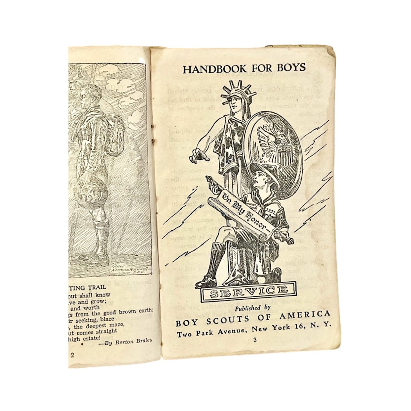 Vtg Handbook For Boys Boy Scouts of America Book-Norman Rockwell Cover
