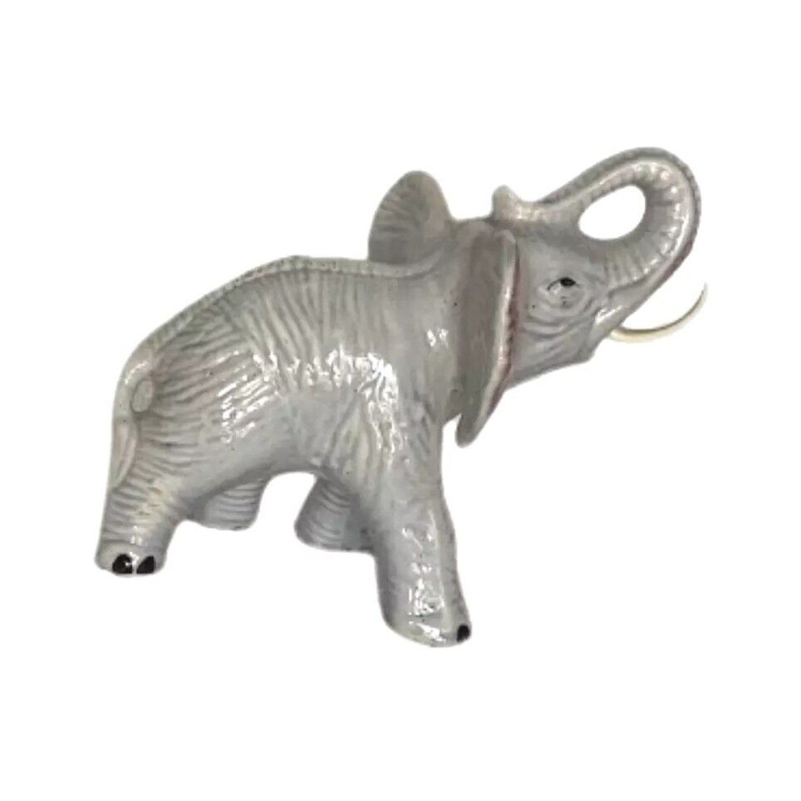 Ceramic Trunk Up White Elephant Figurine Porcelain Ceramic Vintage
