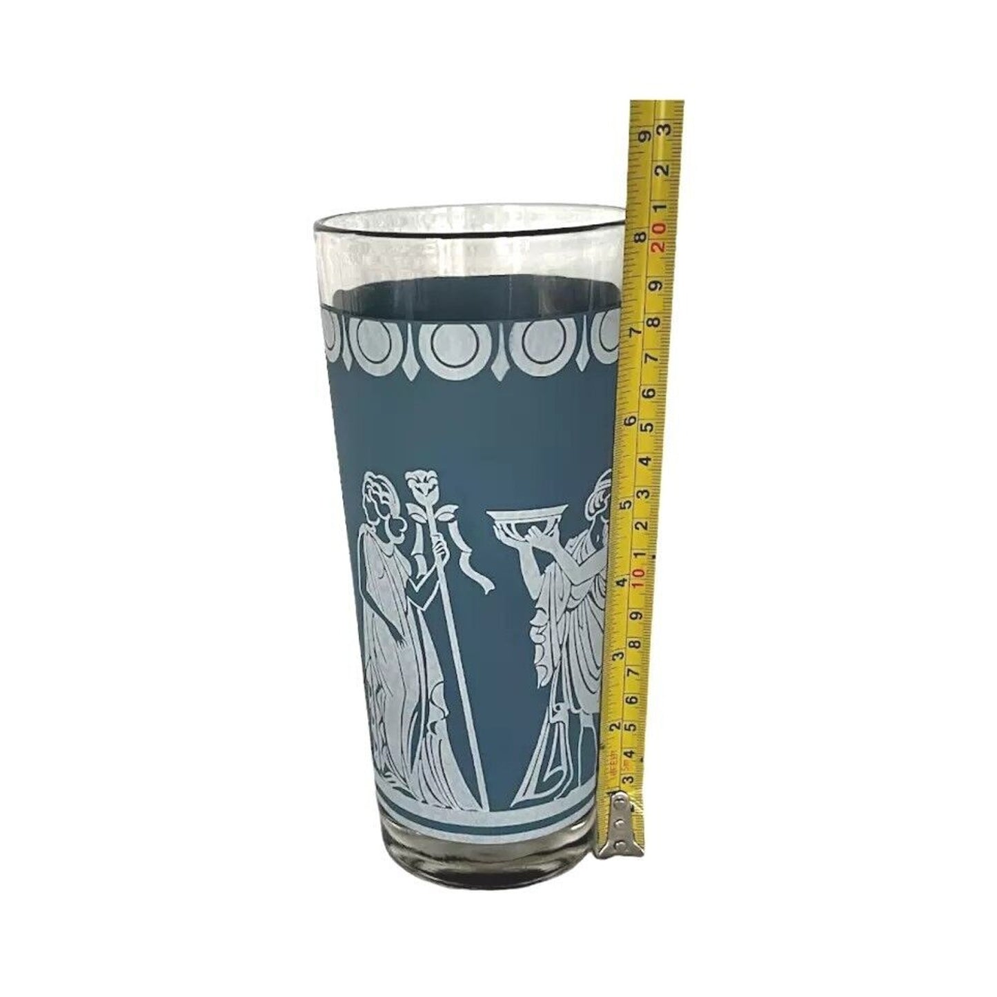 Vintage Wedgewood Style Blue Jasperware Style Glasses Mid Century Greek Design
