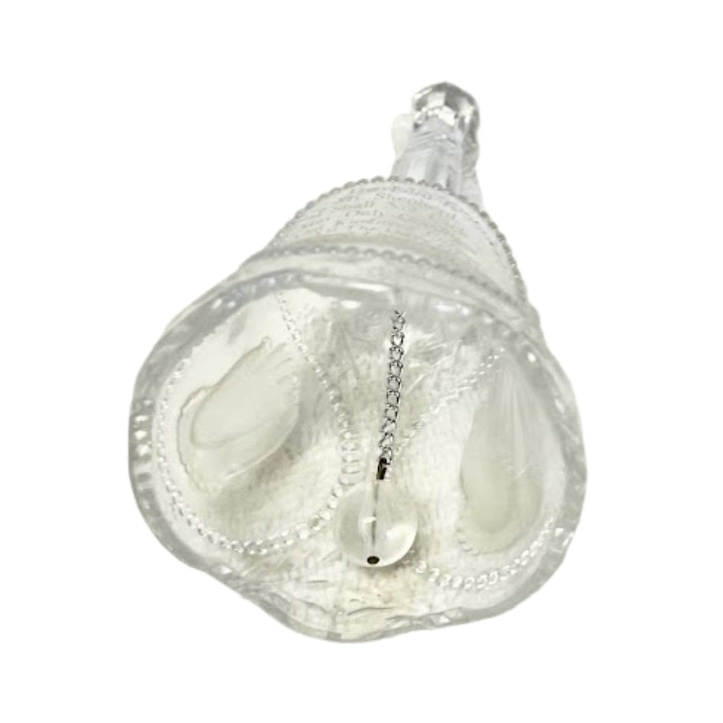 Vintage Christmas Bell The Lord's Prayer Crystal Praying Hands Easter
