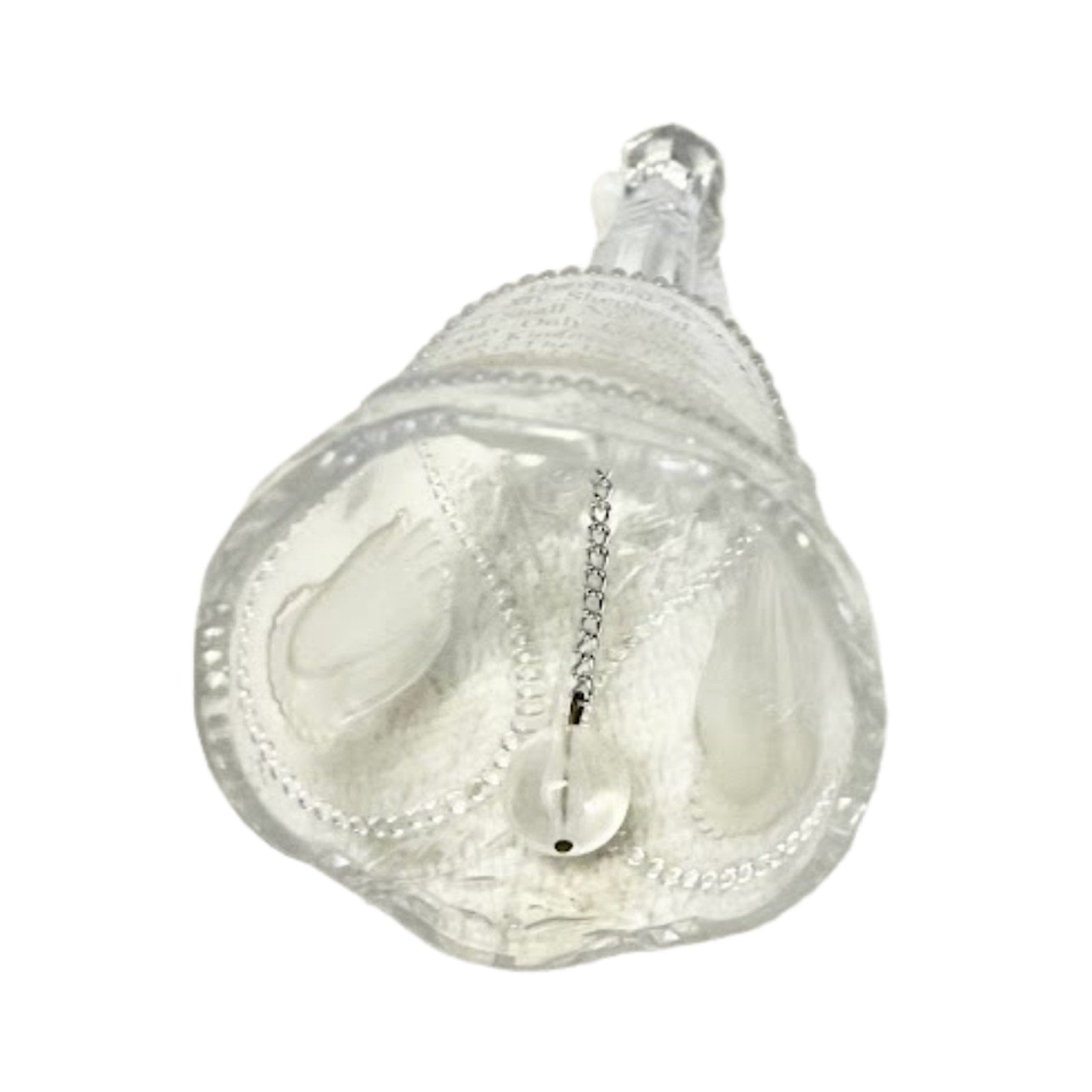 Vintage Christmas Bell The Lord's Prayer Crystal Praying Hands Easter