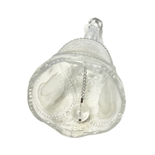 Vintage Christmas Bell The Lord's Prayer Crystal Praying Hands Easter