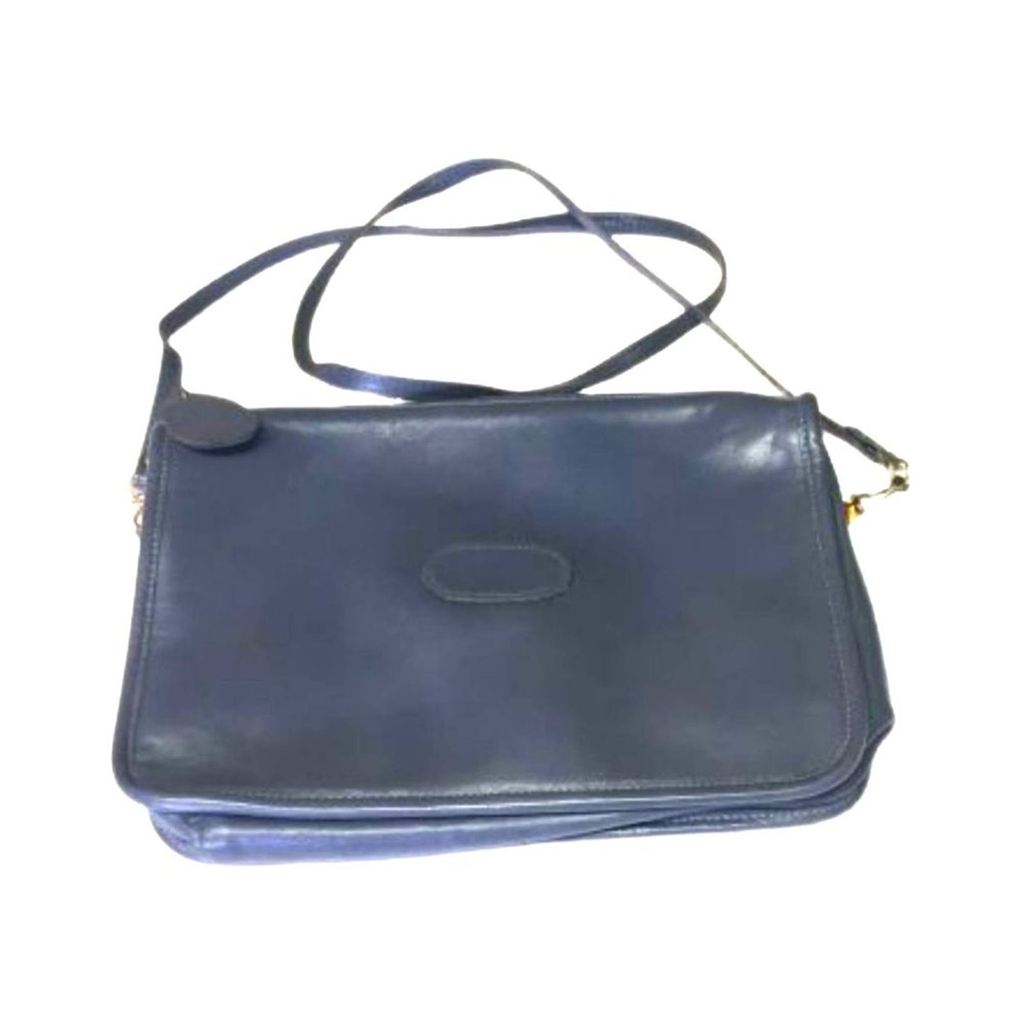 Vintage Etra Women's Classic Navy Blue Crossbody Bag Genuine Leather