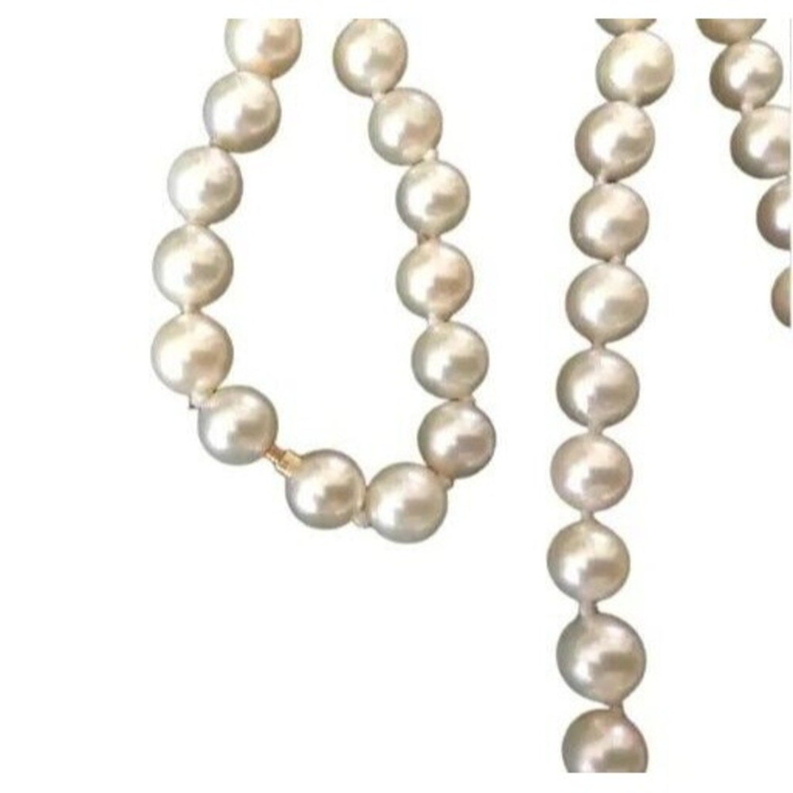 Antique Women's Necklace Natural Pearls 14K Yellow Gold Clasp Estate Jewelry