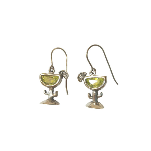 Silpada Green Peridot Margarita Cactus Dangle Earrings Sterling Silver 925