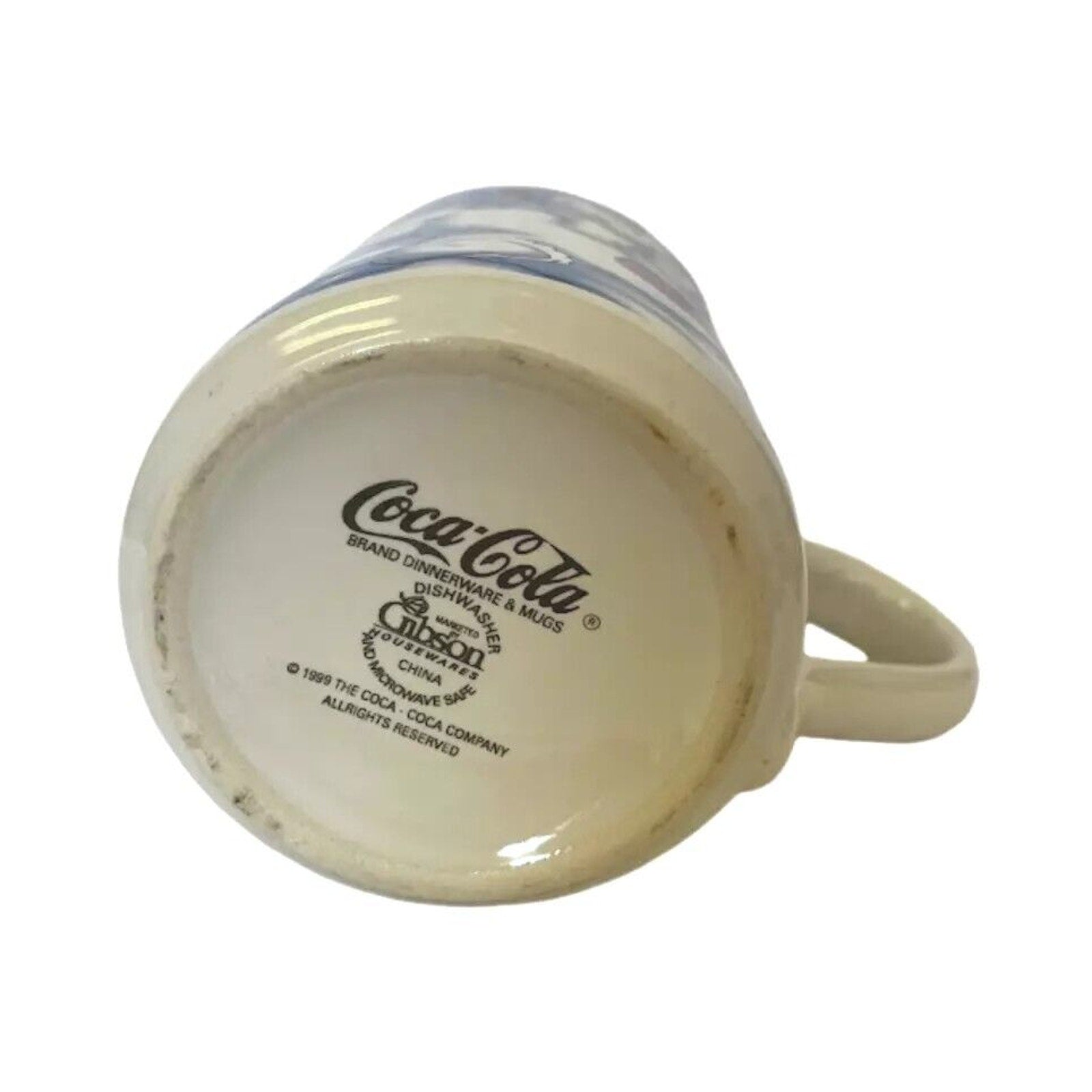 Gibson Coca Cola Polar Bears Snow Scene Holiday Coffee Cup Vintage Mug 10 oz