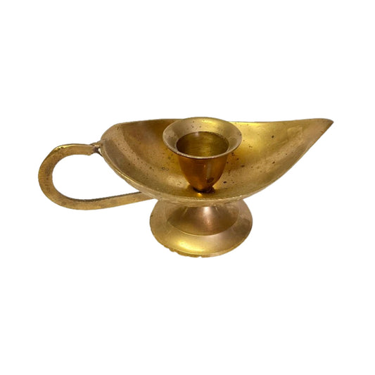 6'' Antique Vintage Aladdin Brass Genie Oil Lamp Nautical Chirag Incense Burner