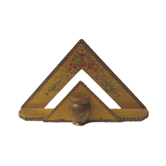 Vintage Napkin & Toothpick Holder Folk Hand Carving Wood Bulgaria