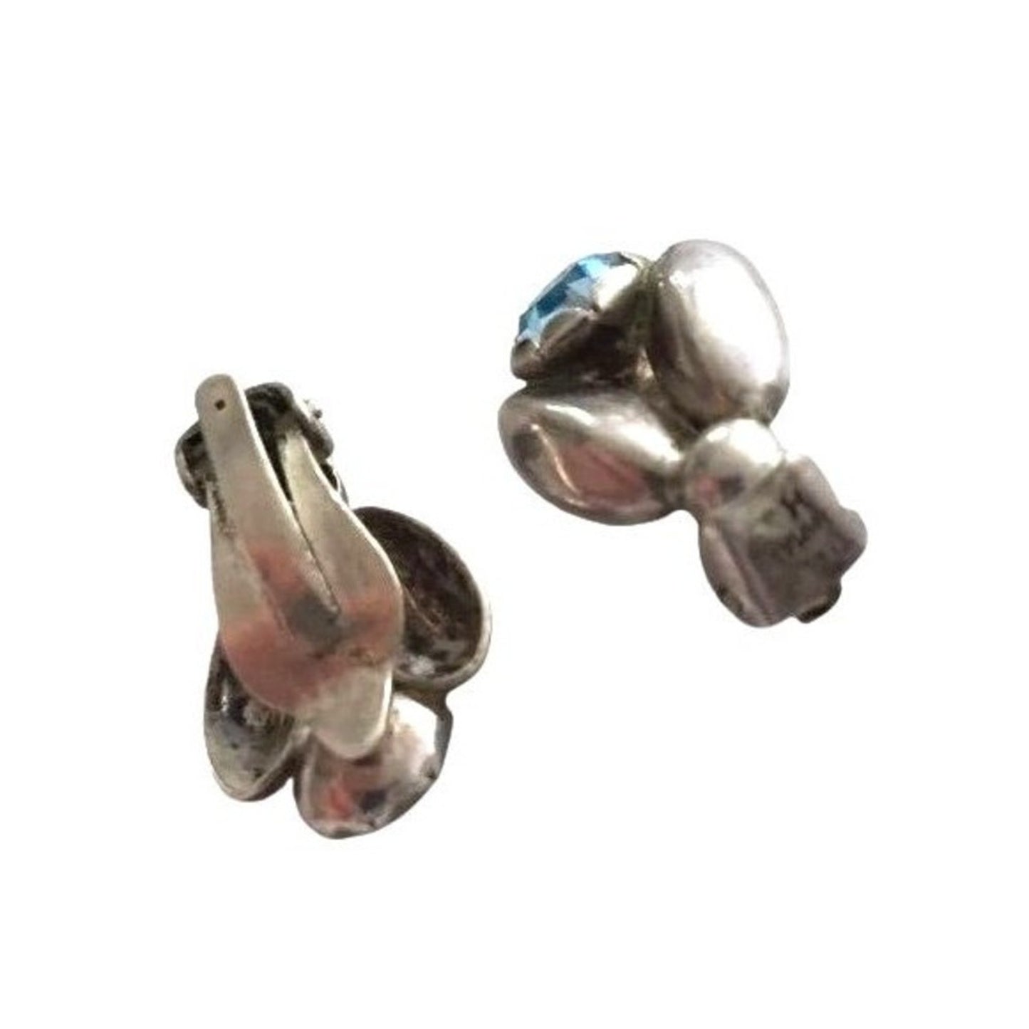 Max Standager Earrings Round Cut Aquamarine Sterling Silver 925 Clip On Denmark