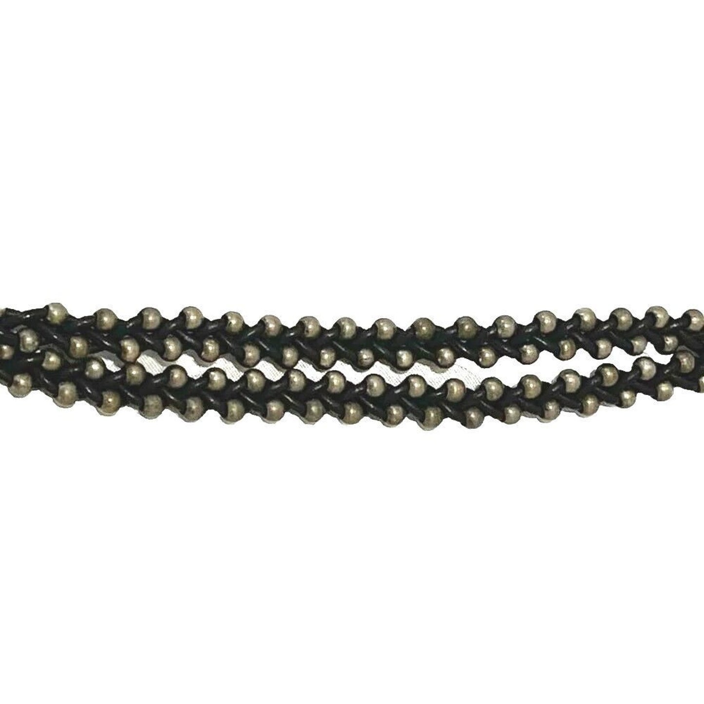 Uno De 50 Silver Beaded Bracelet Unisex Men's Women's Double Dark Brown Leather