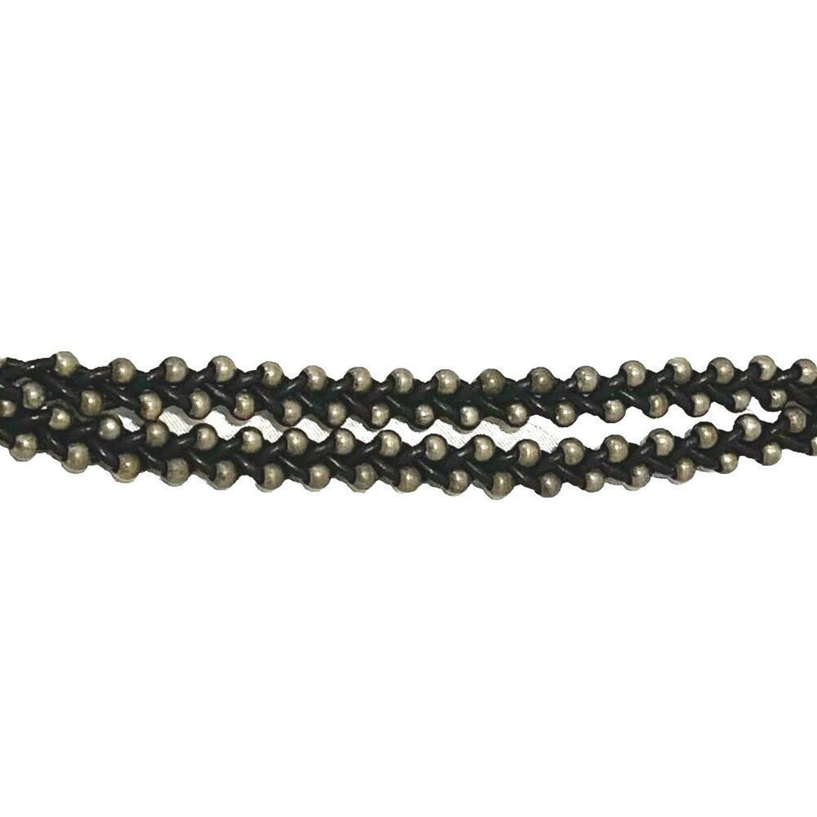 Uno De 50 Silver Beaded Bracelet Unisex Men's Women's Double Dark Brown Leather