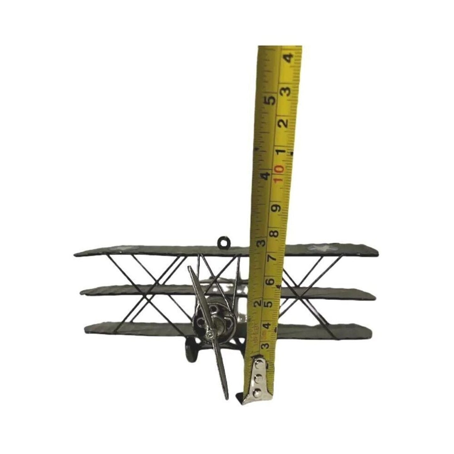 Three Wing Metal Plane Airplane Collector Military Aircraft Decor Model Green