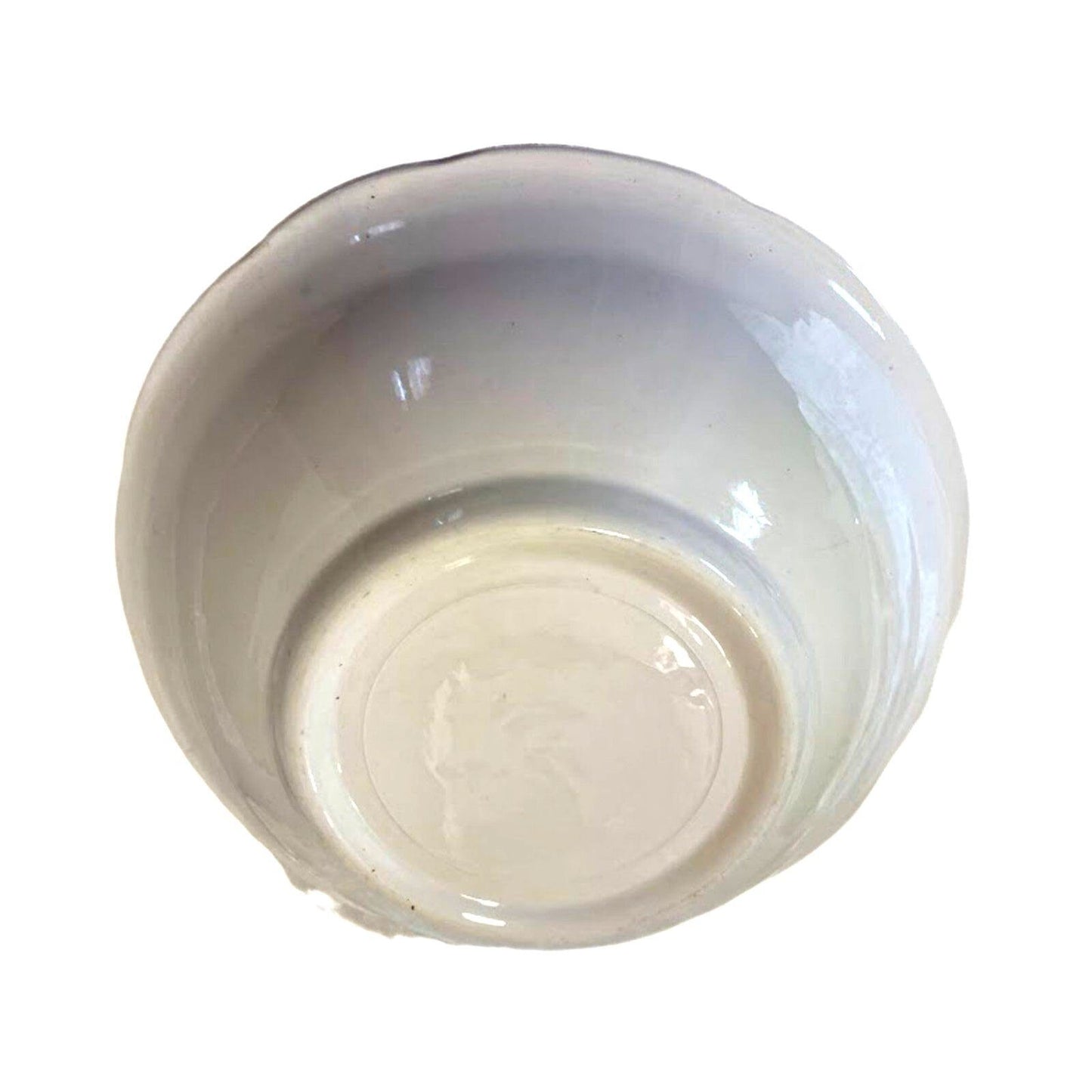 Vintage Salad Serving Bowl Dish Platter White Round Porcelain Floral
