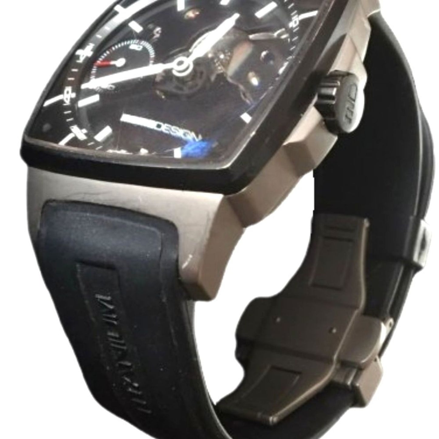 Momo Design Men`s Wrist Watch Double Skeleton Mechanical Titanium Italy