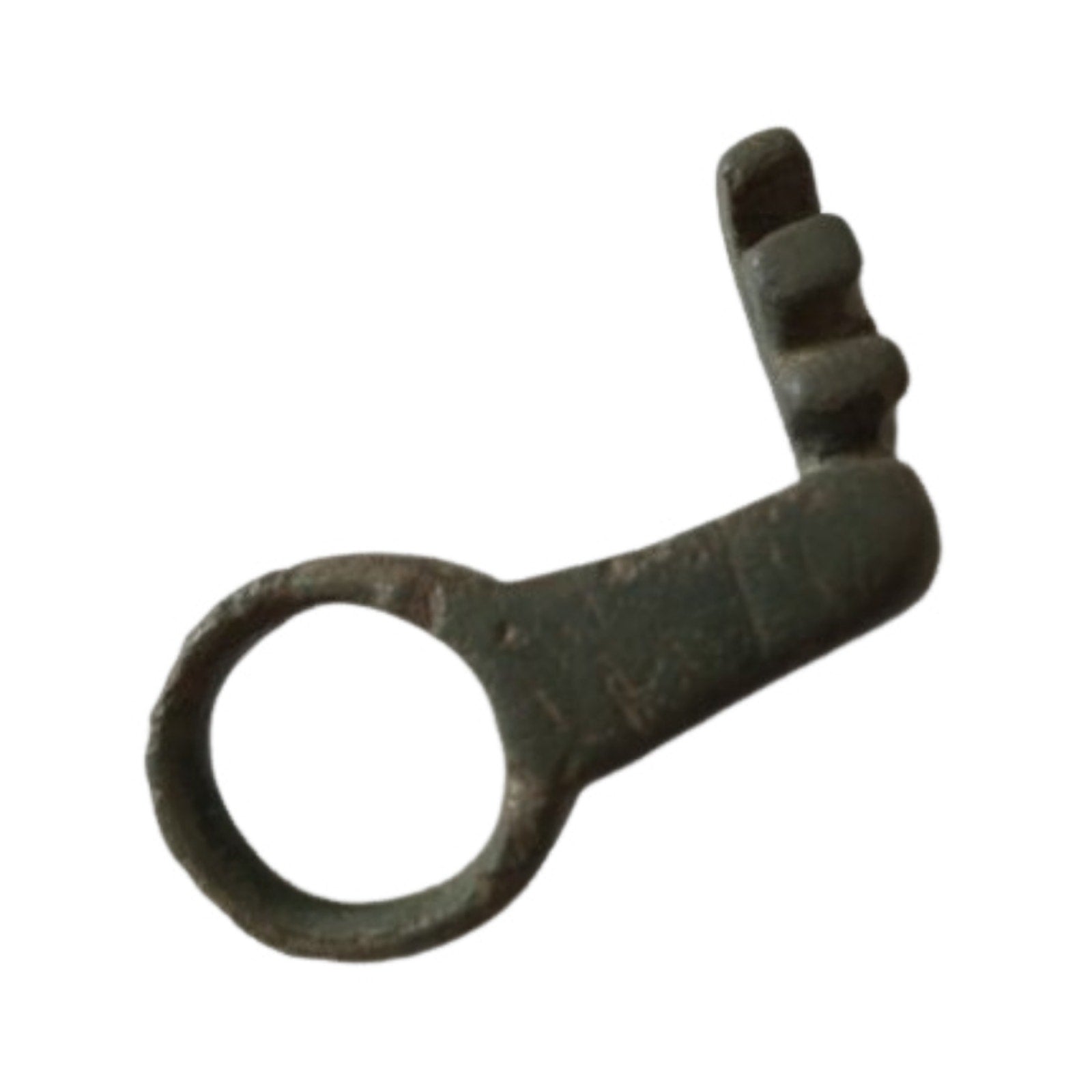 Ancient Roman Bronze Long Key - Ring Circa 100-400 A.D Green Patina