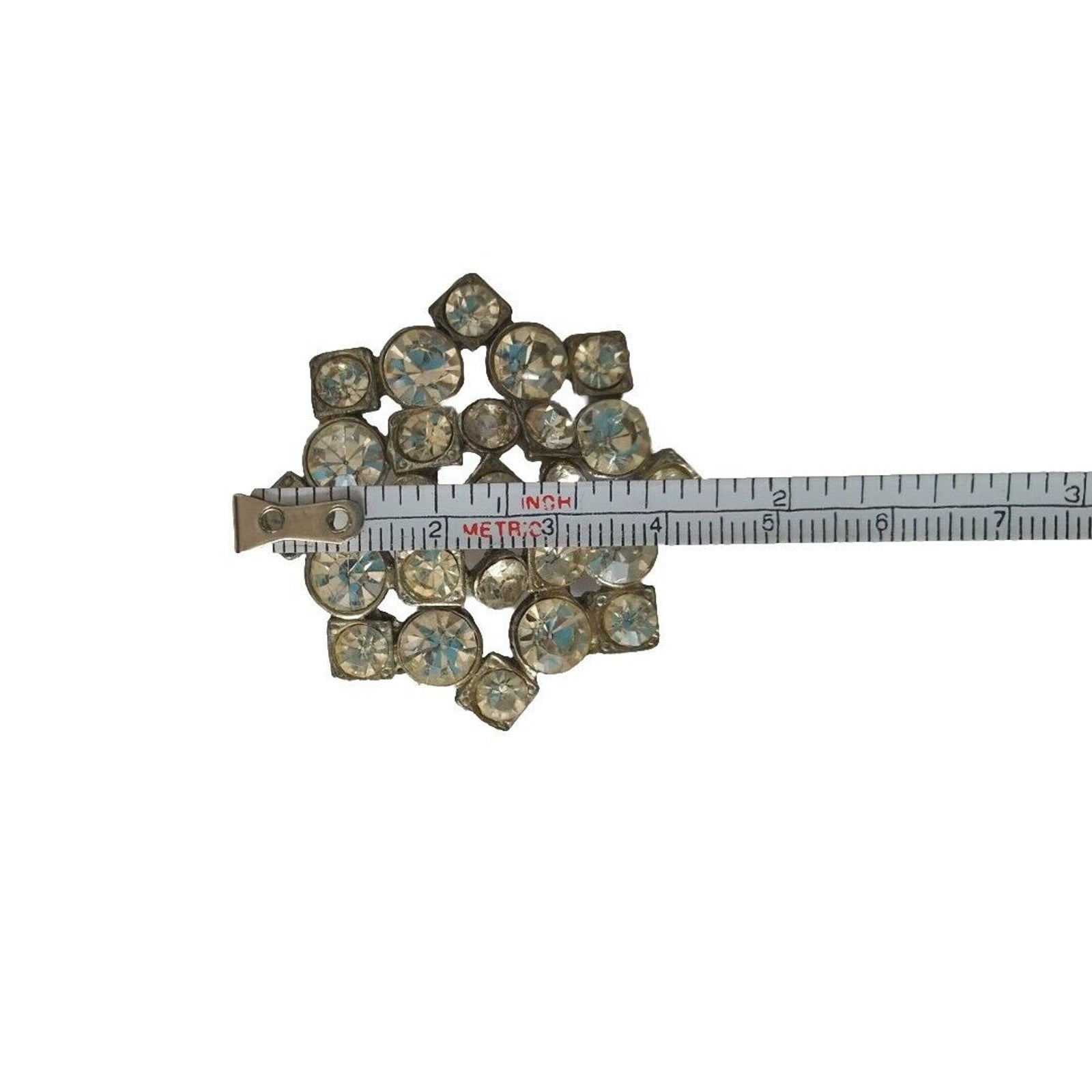 Vintage Women's Brooch Pin Rhinestones Snowflake Star Designer Signed Estate