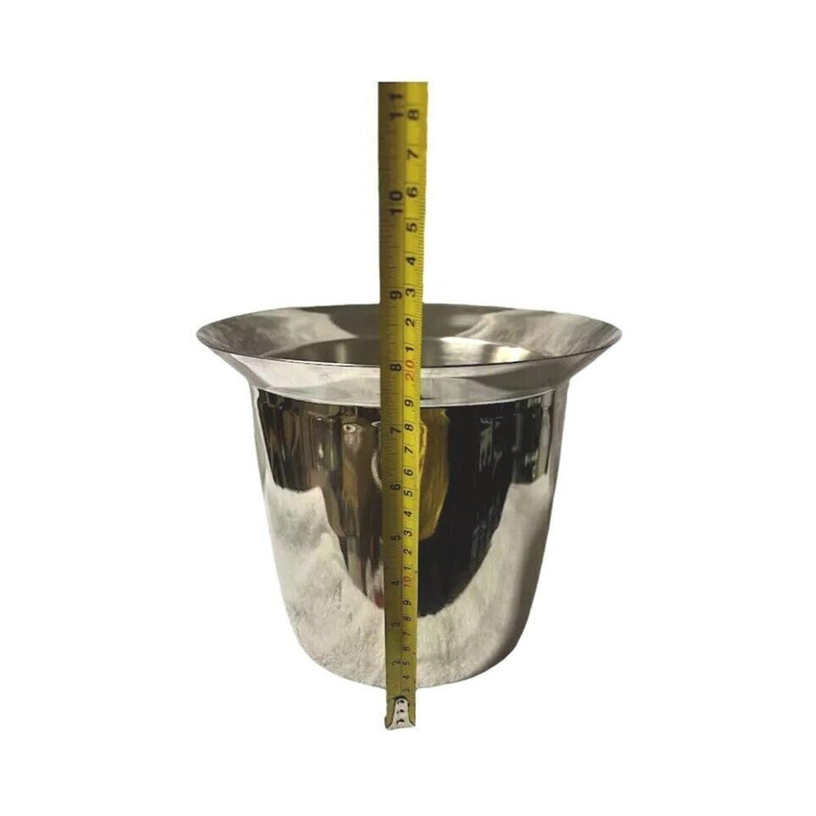 Vintage Ice Bucket / Wine Cooler 8” x 9” Round Stainless Steel