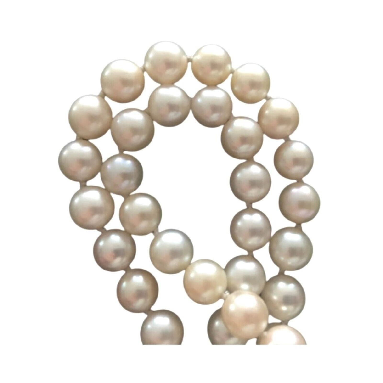 Antique Natural Pearl Necklace Rose Cut Diamonds 14K Gold Silver Victorian 1880s