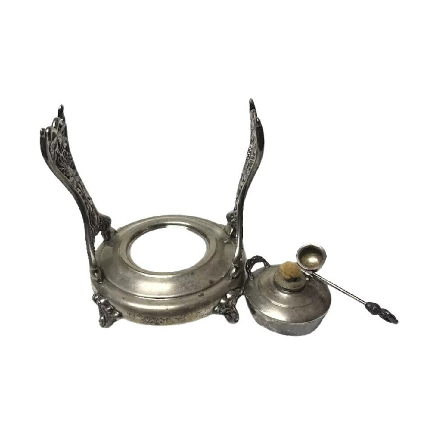 Antique Victorian Silver on Copper Teapot with Stand and Burner England