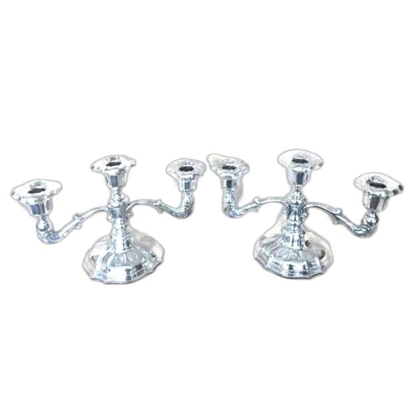 Antique Sterling Silver Candelabras Pair Candle Holders Art Nouveau