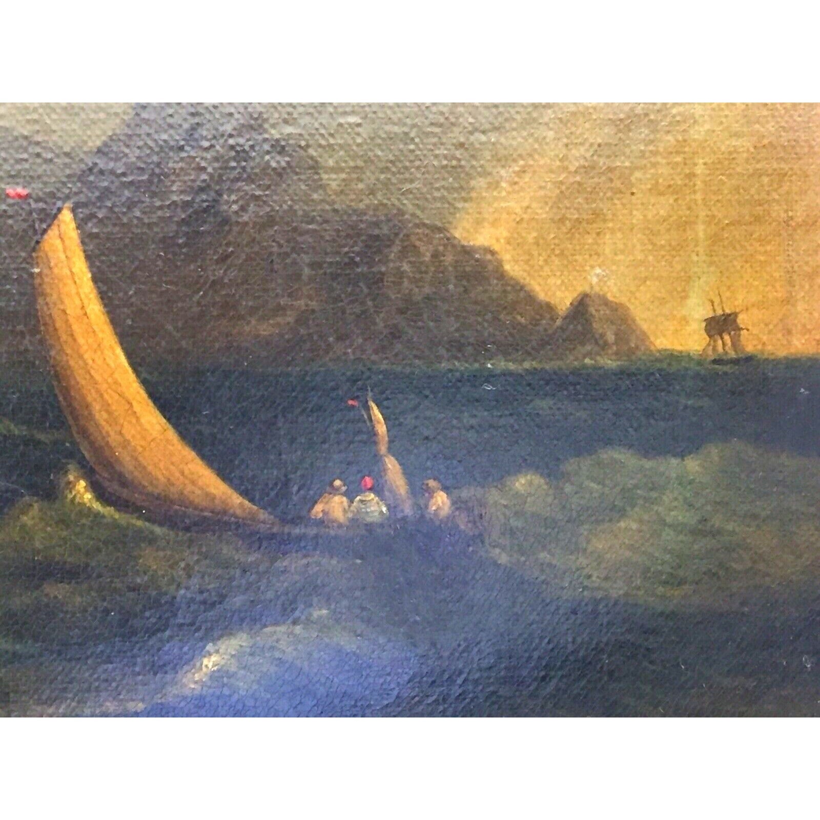 Dutch Antique Oil Painting Windmill Canvas Landscape Original 18 Century