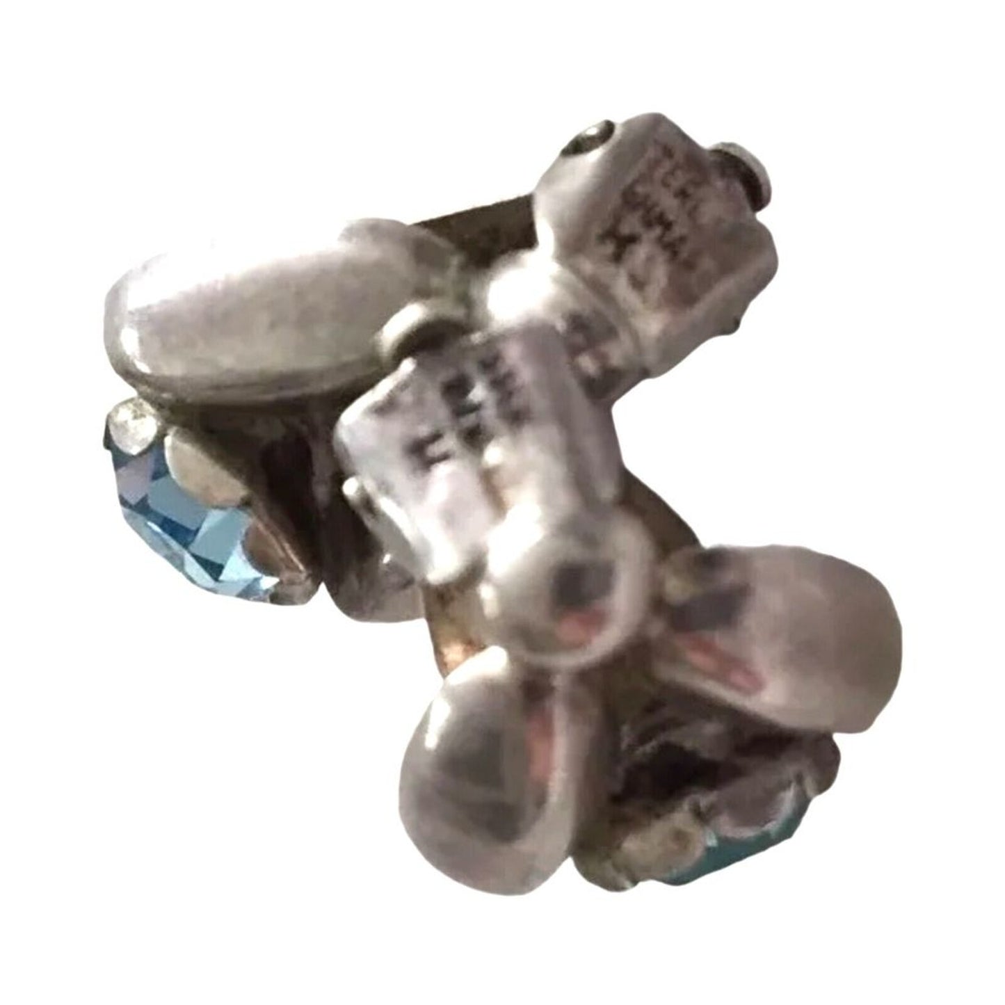 Max Standager Earrings Round Cut Aquamarine Sterling Silver 925 Clip On Denmark