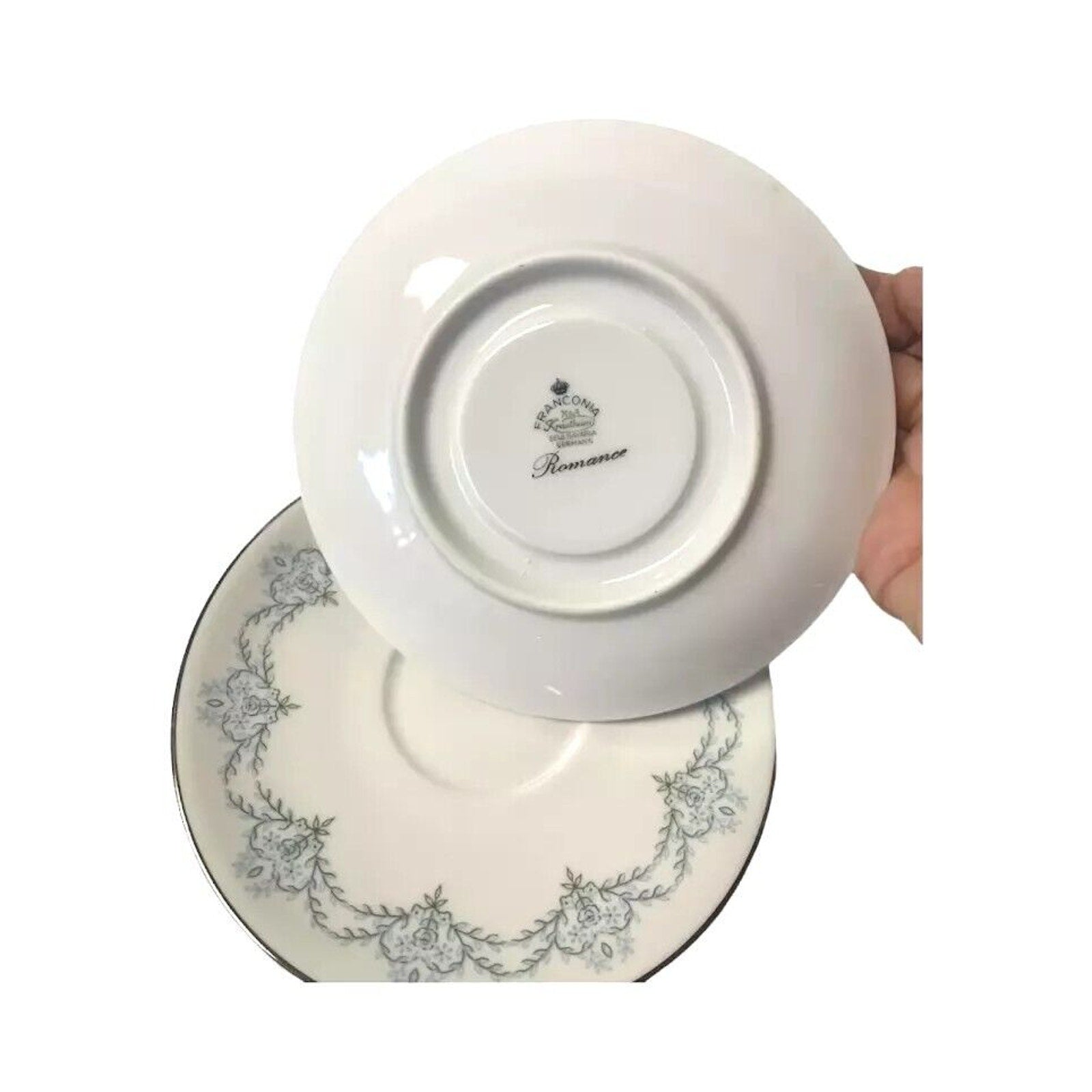 Set For 8 Franconia Krautheim Selb Bavaria Romance 8 Oat Bowls 8 Cups 8 Saucers
