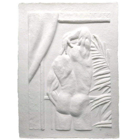 Bauer Cast Paper Relief Sculpture Hand Signed Man Portrait Act Artwork 358/1000