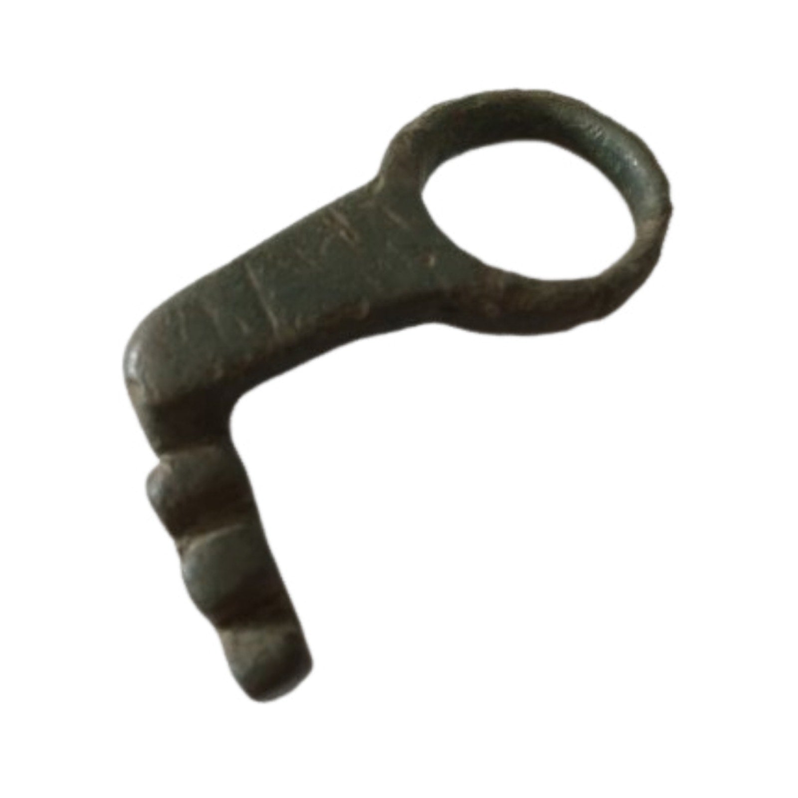 Ancient Roman Bronze Long Key - Ring Circa 100-400 A.D Green Patina