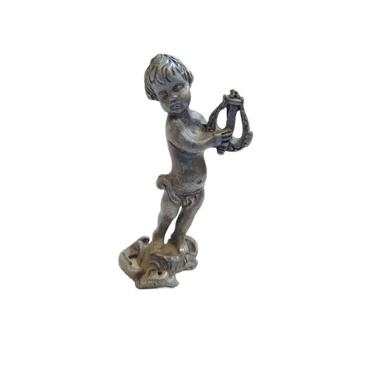 Antique 18th Century Pewter Figural Cherub Angel Sealing Wax Seal Fob Italy