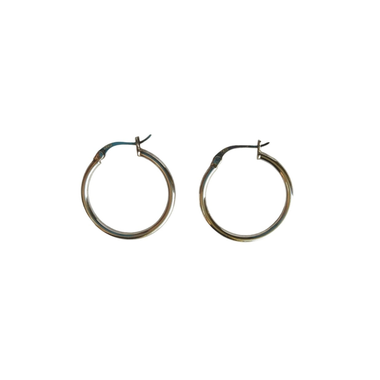 Classic Hoop Earrings Smooth Shiny Sterling Silver Earrings 925